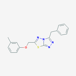 molecular formula C18H16N4OS B294837 3-Benzyl-6-[(3-methylphenoxy)methyl][1,2,4]triazolo[3,4-b][1,3,4]thiadiazole 