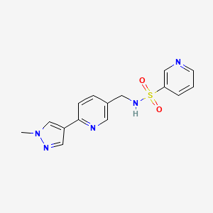 molecular formula C15H15N5O2S B2948386 N-((6-(1-methyl-1H-pyrazol-4-yl)pyridin-3-yl)methyl)pyridine-3-sulfonamide CAS No. 2034313-36-3