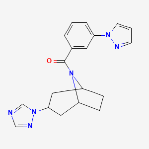 ((1R,5S)-3-(1H-1,2,4-triazol-1-yl)-8-azabicyclo[3.2.1]octan-8-yl)(3-(1H-pyrazol-1-yl)phenyl)methanone