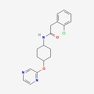 2-(2-chlorophenyl)-N-((1r,4r)-4-(pyrazin-2-yloxy)cyclohexyl)acetamide