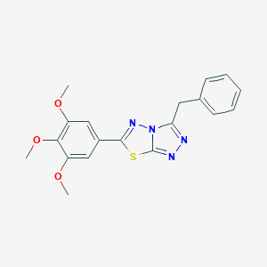 molecular formula C19H18N4O3S B294839 3-Benzyl-6-(3,4,5-trimethoxyphenyl)[1,2,4]triazolo[3,4-b][1,3,4]thiadiazole 