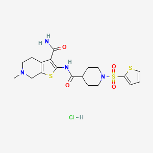 6-Methyl-2-(1-(thiophen-2-ylsulfonyl)piperidine-4-carboxamido)-4,5,6,7-tetrahydrothieno[2,3-c]pyridine-3-carboxamide hydrochloride