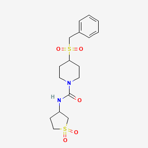 molecular formula C17H24N2O5S2 B2948416 4-(benzylsulfonyl)-N-(1,1-dioxidotetrahydrothiophen-3-yl)piperidine-1-carboxamide CAS No. 2034532-24-4