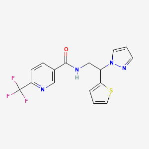 N-(2-(1H-pyrazol-1-yl)-2-(thiophen-2-yl)ethyl)-6-(trifluoromethyl)nicotinamide