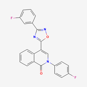 2-(4-fluorophenyl)-4-(3-(3-fluorophenyl)-1,2,4-oxadiazol-5-yl)isoquinolin-1(2H)-one