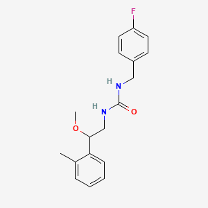 molecular formula C18H21FN2O2 B2948434 1-(4-Fluorobenzyl)-3-(2-methoxy-2-(o-tolyl)ethyl)urea CAS No. 1797899-41-2