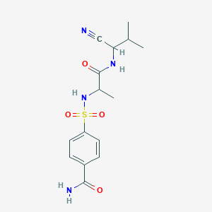 molecular formula C15H20N4O4S B2948446 4-({1-[(1-Cyano-2-methylpropyl)carbamoyl]ethyl}sulfamoyl)benzamide CAS No. 1394633-33-0