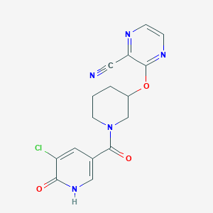 molecular formula C16H14ClN5O3 B2948447 3-((1-(5-Chloro-6-hydroxynicotinoyl)piperidin-3-yl)oxy)pyrazine-2-carbonitrile CAS No. 2034479-01-9