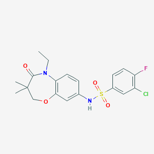 3-chloro-N-(5-ethyl-3,3-dimethyl-4-oxo-2,3,4,5-tetrahydrobenzo[b][1,4]oxazepin-8-yl)-4-fluorobenzenesulfonamide