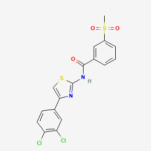 molecular formula C17H12Cl2N2O3S2 B2948459 N-(4-(3,4-dichlorophenyl)thiazol-2-yl)-3-(methylsulfonyl)benzamide CAS No. 896287-29-9