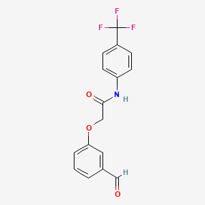 molecular formula C16H12F3NO3 B2948461 2-(3-formylphenoxy)-N-[4-(trifluoromethyl)phenyl]acetamide CAS No. 735307-24-1