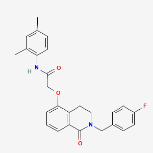 molecular formula C26H25FN2O3 B2948463 N-(2,4-dimethylphenyl)-2-[[2-[(4-fluorophenyl)methyl]-1-oxo-3,4-dihydroisoquinolin-5-yl]oxy]acetamide CAS No. 850906-01-3