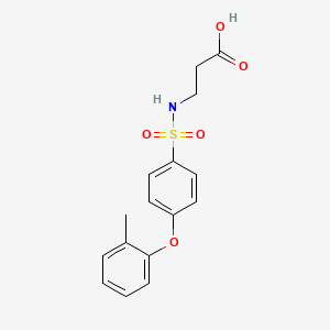 molecular formula C16H17NO5S B2948464 3-((4-(o-Tolyloxy)phenyl)sulfonamido)propanoic acid CAS No. 606944-17-6