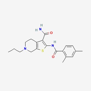 molecular formula C20H25N3O2S B2948466 2-(2,4-Dimethylbenzamido)-6-propyl-4,5,6,7-tetrahydrothieno[2,3-c]pyridine-3-carboxamide CAS No. 887206-13-5