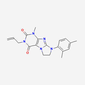 molecular formula C19H21N5O2 B2948467 3-allyl-8-(2,4-dimethylphenyl)-1-methyl-7,8-dihydro-1H-imidazo[2,1-f]purine-2,4(3H,6H)-dione CAS No. 919032-67-0
