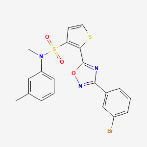 molecular formula C20H16BrN3O3S2 B2948471 2-[3-(3-bromophenyl)-1,2,4-oxadiazol-5-yl]-N-methyl-N-(3-methylphenyl)thiophene-3-sulfonamide CAS No. 1251705-64-2