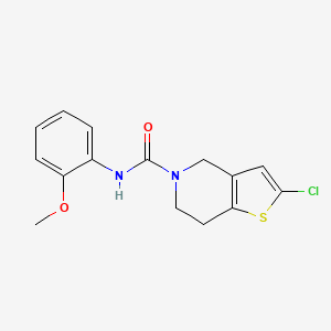 molecular formula C15H15ClN2O2S B2948483 2-chloro-N-(2-methoxyphenyl)-6,7-dihydrothieno[3,2-c]pyridine-5(4H)-carboxamide CAS No. 2034554-57-7