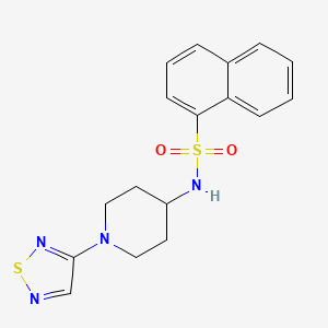 molecular formula C17H18N4O2S2 B2948484 N-[1-(1,2,5-thiadiazol-3-yl)piperidin-4-yl]naphthalene-1-sulfonamide CAS No. 2034380-03-3