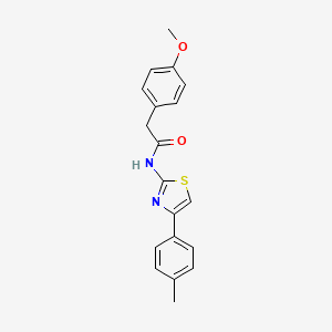 molecular formula C19H18N2O2S B2948485 2-(4-methoxyphenyl)-N-[4-(4-methylphenyl)-1,3-thiazol-2-yl]acetamide CAS No. 544462-72-8