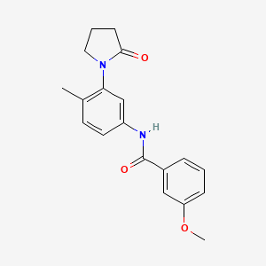 molecular formula C19H20N2O3 B2948493 3-methoxy-N-(4-methyl-3-(2-oxopyrrolidin-1-yl)phenyl)benzamide CAS No. 941934-07-2