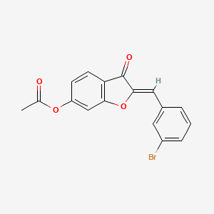 molecular formula C17H11BrO4 B2948507 (Z)-2-(3-bromobenzylidene)-3-oxo-2,3-dihydrobenzofuran-6-yl acetate CAS No. 622358-08-1