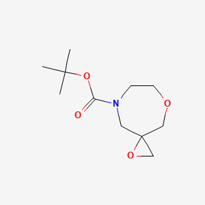 molecular formula C11H19NO4 B2948510 Tert-butyl 1,5-dioxa-8-azaspiro[2.6]nonane-8-carboxylate CAS No. 1063733-66-3