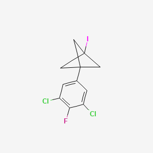 molecular formula C11H8Cl2FI B2948542 1-(3,5-Dichloro-4-fluorophenyl)-3-iodobicyclo[1.1.1]pentane CAS No. 2287331-92-2