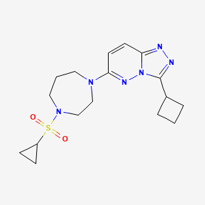 molecular formula C17H24N6O2S B2948551 3-Cyclobutyl-6-(4-cyclopropylsulfonyl-1,4-diazepan-1-yl)-[1,2,4]triazolo[4,3-b]pyridazine CAS No. 2320179-02-8