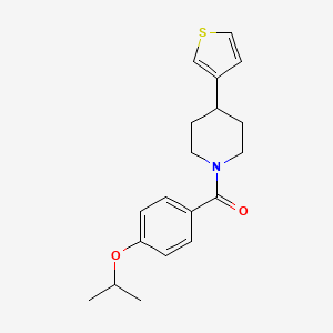 molecular formula C19H23NO2S B2948594 (4-Isopropoxyphenyl)(4-(thiophen-3-yl)piperidin-1-yl)methanone CAS No. 1396878-64-0
