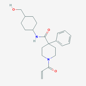 molecular formula C22H30N2O3 B2948596 N-[4-(Hydroxymethyl)cyclohexyl]-4-phenyl-1-prop-2-enoylpiperidine-4-carboxamide CAS No. 2200427-47-8
