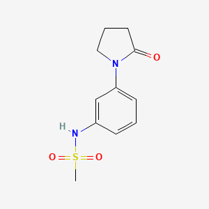 molecular formula C11H14N2O3S B2948609 N-[3-(2-oxopyrrolidin-1-yl)phenyl]methanesulfonamide CAS No. 953141-80-5
