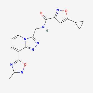 5-cyclopropyl-N-((8-(3-methyl-1,2,4-oxadiazol-5-yl)-[1,2,4]triazolo[4,3-a]pyridin-3-yl)methyl)isoxazole-3-carboxamide