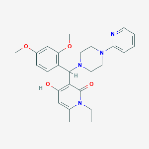 3-((2,4-dimethoxyphenyl)(4-(pyridin-2-yl)piperazin-1-yl)methyl)-1-ethyl-4-hydroxy-6-methylpyridin-2(1H)-one