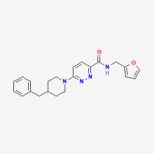 molecular formula C22H24N4O2 B2948618 6-(4-benzylpiperidin-1-yl)-N-(furan-2-ylmethyl)pyridazine-3-carboxamide CAS No. 1421585-66-1