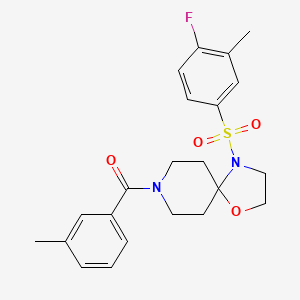 (4-((4-Fluoro-3-methylphenyl)sulfonyl)-1-oxa-4,8-diazaspiro[4.5]decan-8-yl)(m-tolyl)methanone