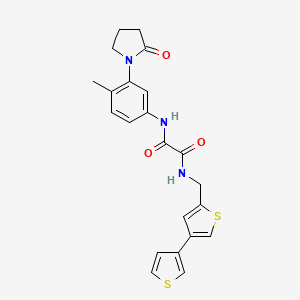 B2948633 N'-[4-Methyl-3-(2-oxopyrrolidin-1-yl)phenyl]-N-[(4-thiophen-3-ylthiophen-2-yl)methyl]oxamide CAS No. 2380040-99-1