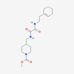 B2948643 Methyl 4-((2-((2-(cyclohex-1-en-1-yl)ethyl)amino)-2-oxoacetamido)methyl)piperidine-1-carboxylate CAS No. 1235371-80-8