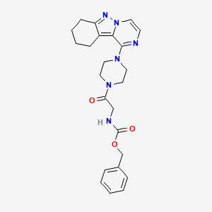 molecular formula C24H28N6O3 B2948670 Benzyl (2-oxo-2-(4-(7,8,9,10-tetrahydropyrazino[1,2-b]indazol-1-yl)piperazin-1-yl)ethyl)carbamate CAS No. 1903425-01-3