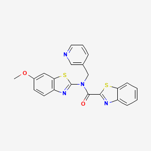 molecular formula C22H16N4O2S2 B2948672 N-(6-methoxybenzo[d]thiazol-2-yl)-N-(pyridin-3-ylmethyl)benzo[d]thiazole-2-carboxamide CAS No. 895011-13-9