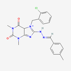 7-[(2-chlorophenyl)methyl]-1,3-dimethyl-8-[(E)-2-[(4-methylphenyl)methylidene]hydrazin-1-yl]-2,3,6,7-tetrahydro-1H-purine-2,6-dione