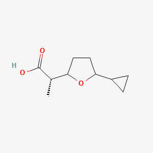 molecular formula C10H16O3 B2948677 (2S)-2-(5-Cyclopropyloxolan-2-yl)propanoic acid CAS No. 2248219-67-0
