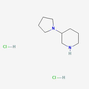 molecular formula C9H20Cl2N2 B2948679 3-Pyrrolidin-1-yl-piperidine dihydrochloride CAS No. 1185300-96-2; 144243-28-7