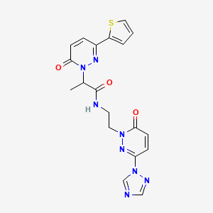 N-(2-(6-oxo-3-(1H-1,2,4-triazol-1-yl)pyridazin-1(6H)-yl)ethyl)-2-(6-oxo-3-(thiophen-2-yl)pyridazin-1(6H)-yl)propanamide
