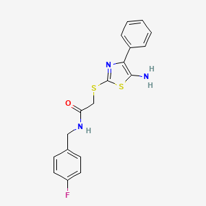 2-((5-amino-4-phenylthiazol-2-yl)thio)-N-(4-fluorobenzyl)acetamide