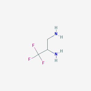 molecular formula C3H7F3N2 B2948686 3,3,3-Trifluoropropane-1,2-diamine CAS No. 259138-23-3