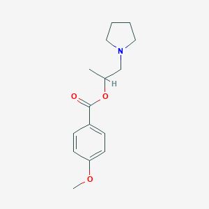 molecular formula C15H21NO3 B294869 1-Methyl-2-(1-pyrrolidinyl)ethyl 4-methoxybenzoate 