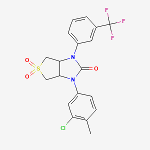 molecular formula C19H16ClF3N2O3S B2948704 1-(3-chloro-4-methylphenyl)-3-(3-(trifluoromethyl)phenyl)tetrahydro-1H-thieno[3,4-d]imidazol-2(3H)-one 5,5-dioxide CAS No. 880807-70-5