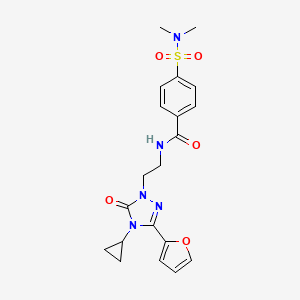 molecular formula C20H23N5O5S B2948732 N-(2-(4-cyclopropyl-3-(furan-2-yl)-5-oxo-4,5-dihydro-1H-1,2,4-triazol-1-yl)ethyl)-4-(N,N-dimethylsulfamoyl)benzamide CAS No. 1797738-34-1