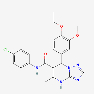 molecular formula C22H24ClN5O3 B2948741 N-(4-chlorophenyl)-7-(4-ethoxy-3-methoxyphenyl)-5-methyl-4,5,6,7-tetrahydro-[1,2,4]triazolo[1,5-a]pyrimidine-6-carboxamide CAS No. 1212203-53-6