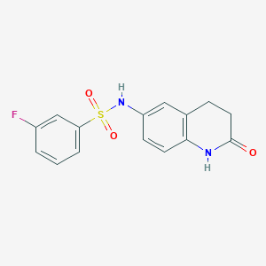 molecular formula C15H13FN2O3S B2948748 3-fluoro-N-(2-oxo-1,2,3,4-tetrahydroquinolin-6-yl)benzenesulfonamide CAS No. 921916-40-7